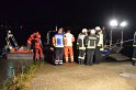 Einsatz BF Koeln PKW im Rhein Mondorf Hersel P059